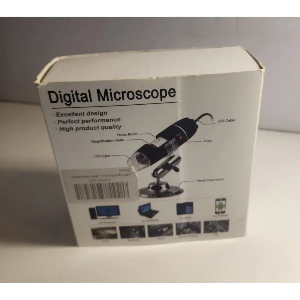 USB Digital Microscope 40X to 1000X, 8 LED Magnification Endoscope ...